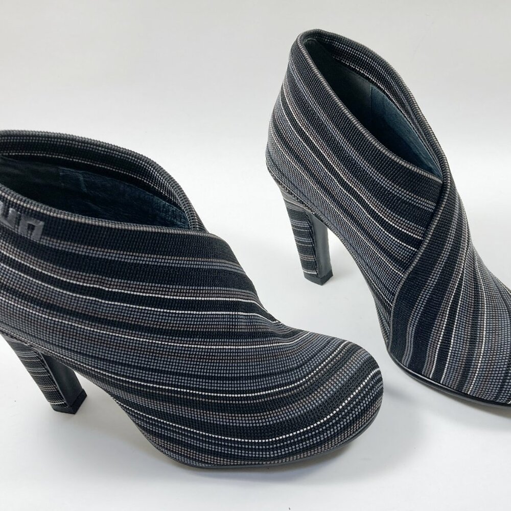 United Nude Black and Gray Striped Ankle Booties - Picture 3 of 9